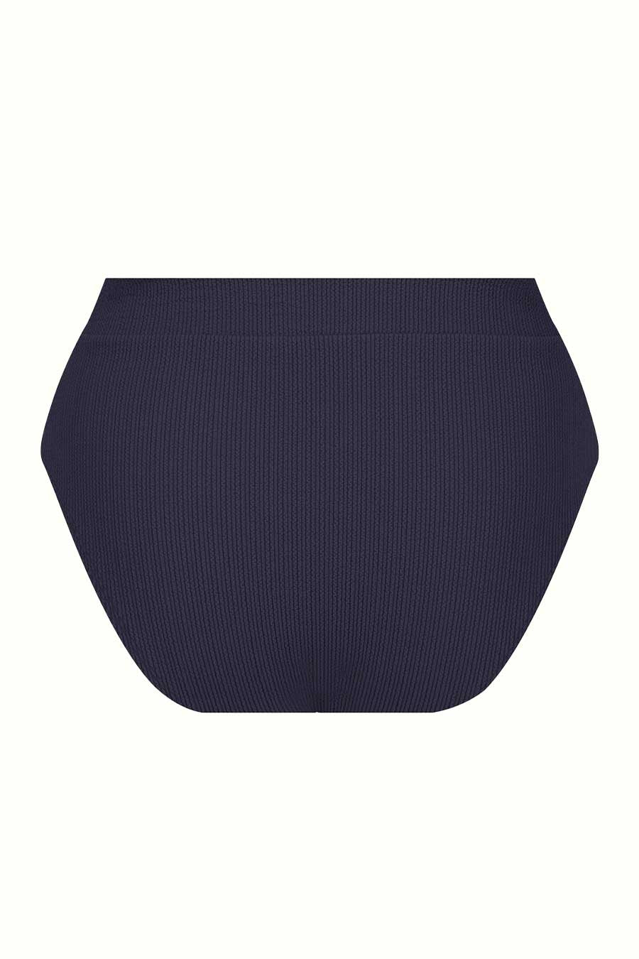 Byron High Waisted Bikini Bottom - Navy Textured Swimwear for Women | Perfect for Beach, Pool & Summer Vacations