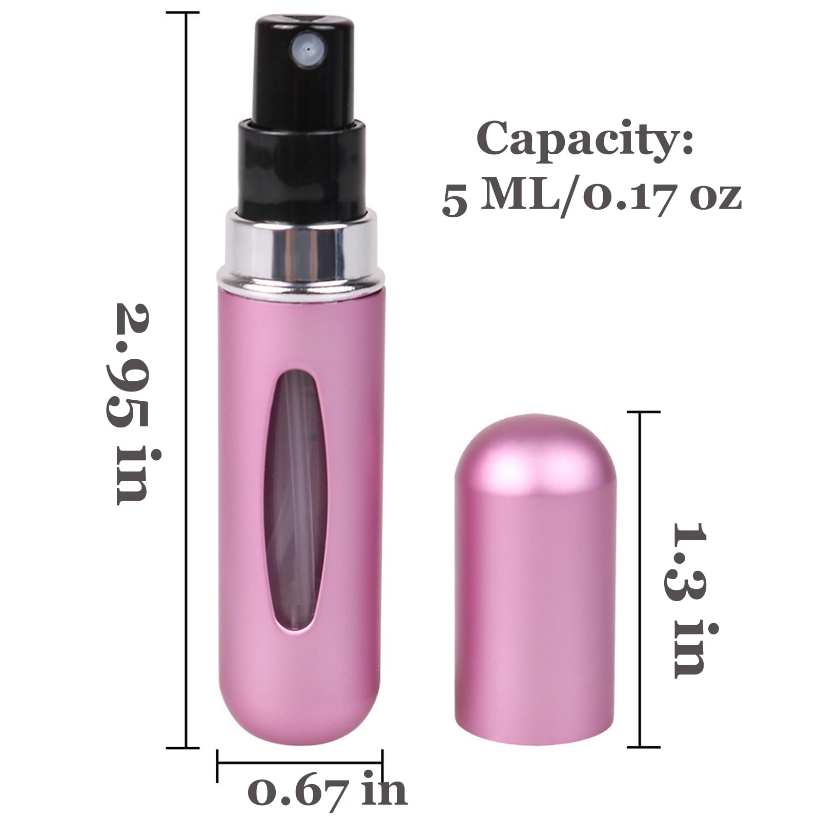 6 Pack 5ml Refillable Perfume Atomizer Spray Bottles - Portable Travel Glass Bottles for Cologne, Aftershave & Essential Oils - Easy Fill Scent Dispenser with Pump (Multicolor) | Perfect for Purse, Gym Bag & Airplane Carry-On