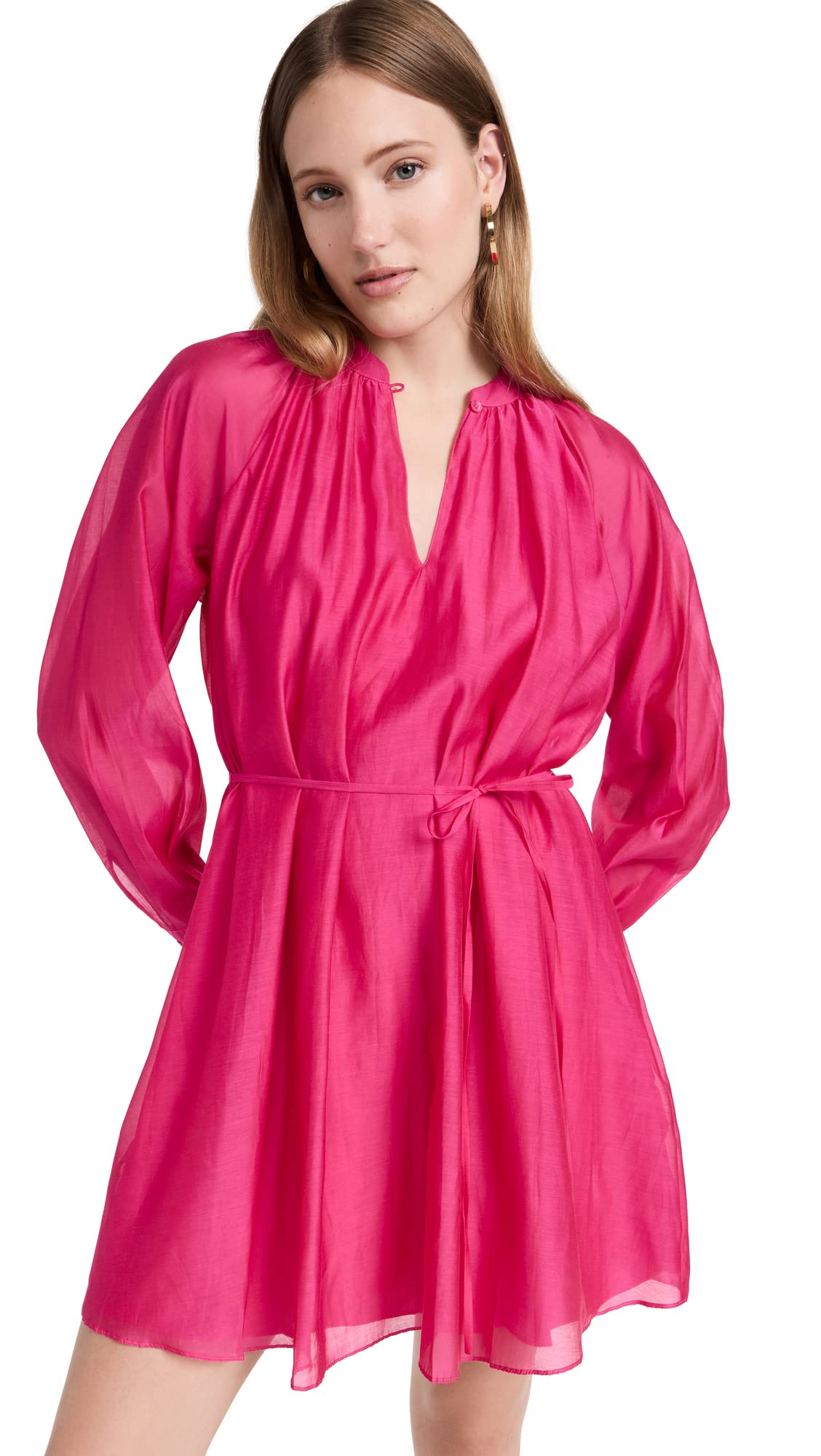 Rebecca Taylor Women's Long Sleeve Shirt Dress - Elegant Casual & Office Wear, Plus Size Flowy Tunic Dress for Fall & Winter