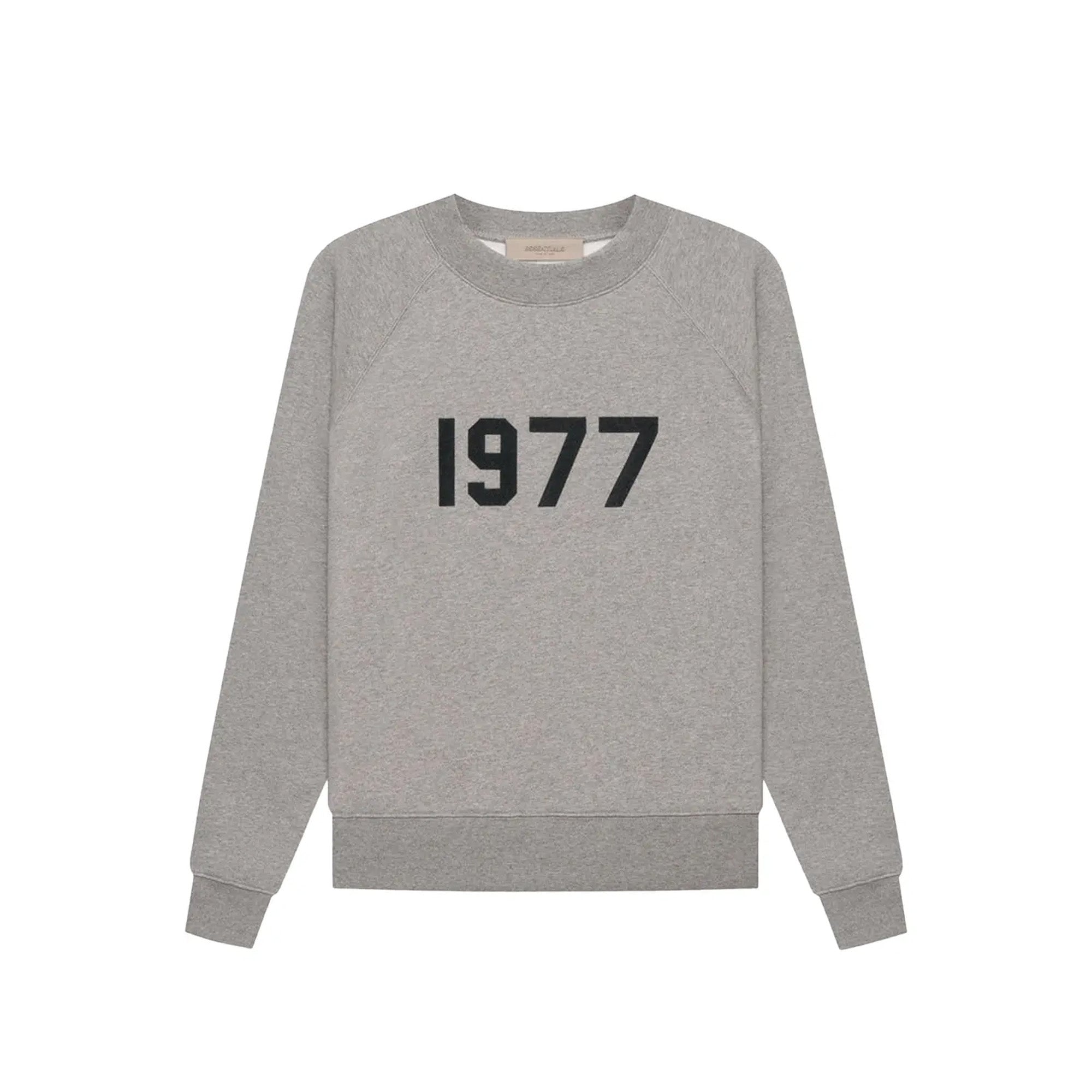 Fear of God Essentials 1977 Crewneck Sweatshirt - Dark Oatmeal Color | Men's Casual Pullover (2022 Collection) | Perfect for Streetwear & Everyday Comfort
