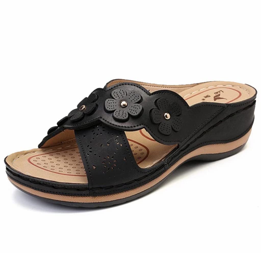 Women's Floral Backstrap Slippers - Soft & Comfy White House Shoes for Women | Perfect for Relaxing at Home, Lounging & Indoor Comfort