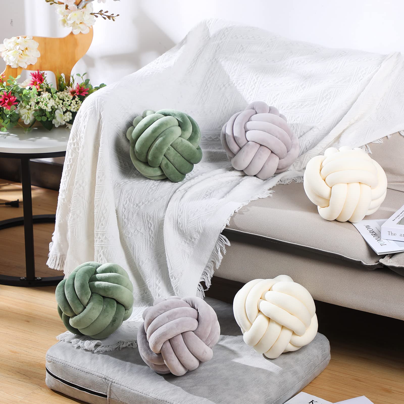 Namalu Plush Knot Pillows - Stress Relief for Bed & Sofa (10.6