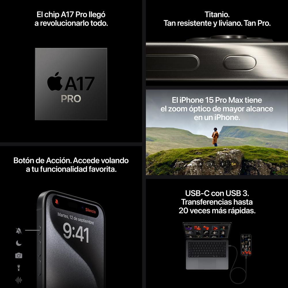 iPhone 15 Pro Max 256GB Blue Titanium - Premium Smartphone with A17 Pro Chip, 48MP Camera & USB-C | Perfect for Photography, Gaming & Business Use