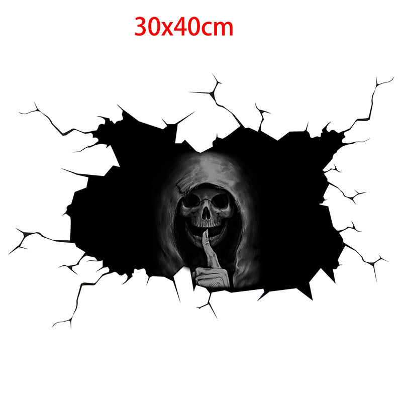 Spooky Halloween Skull Wall Decal Sticker - Gothic Home Decor for Party, Haunted House & Seasonal Celebration