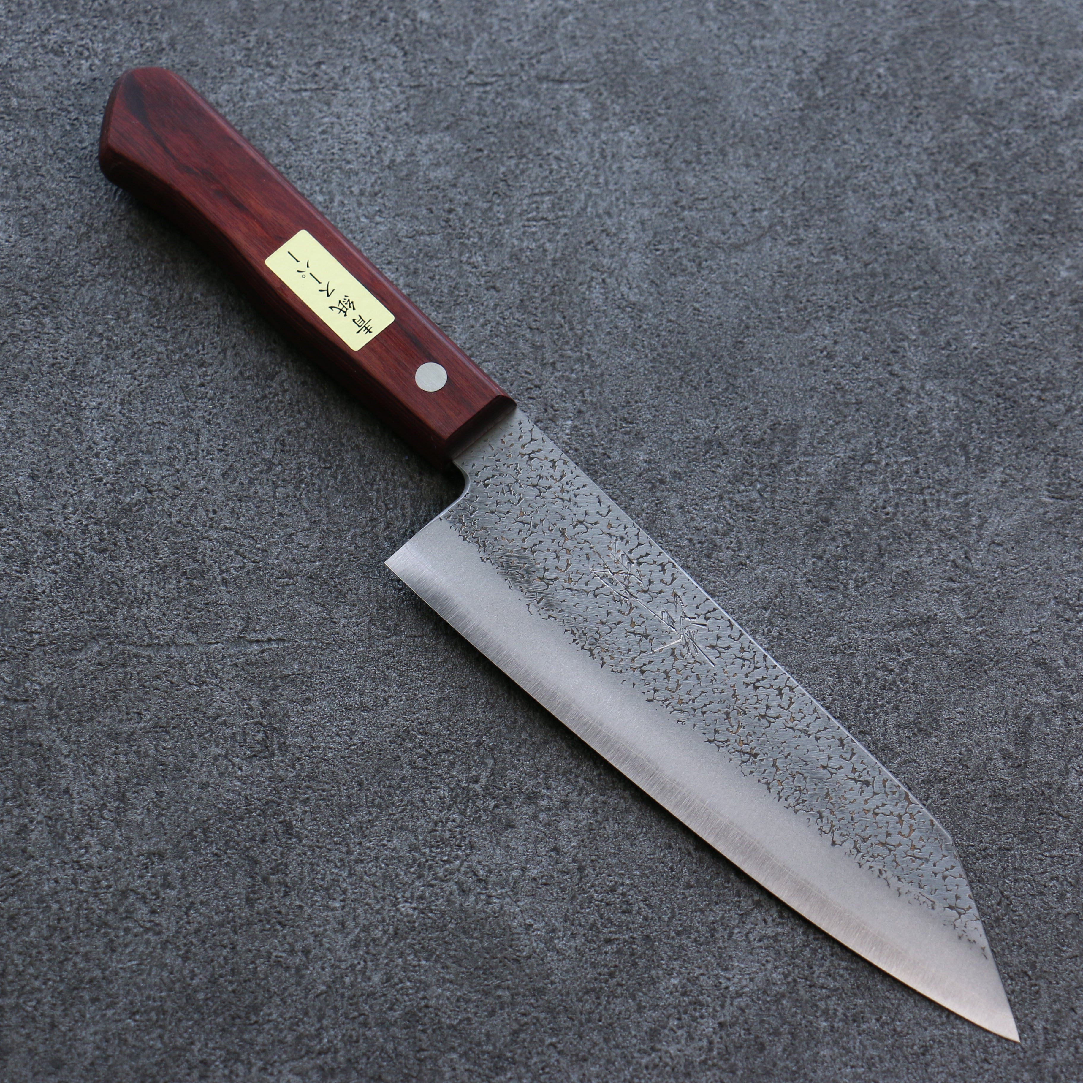 Premium Seisuke Blue Super Hammered Bunka Knife 165mm - Japanese Chef Knife with Red Pakkawood Handle - Perfect for Slicing, Dicing & Precision Cutting in Professional & Home Kitchens