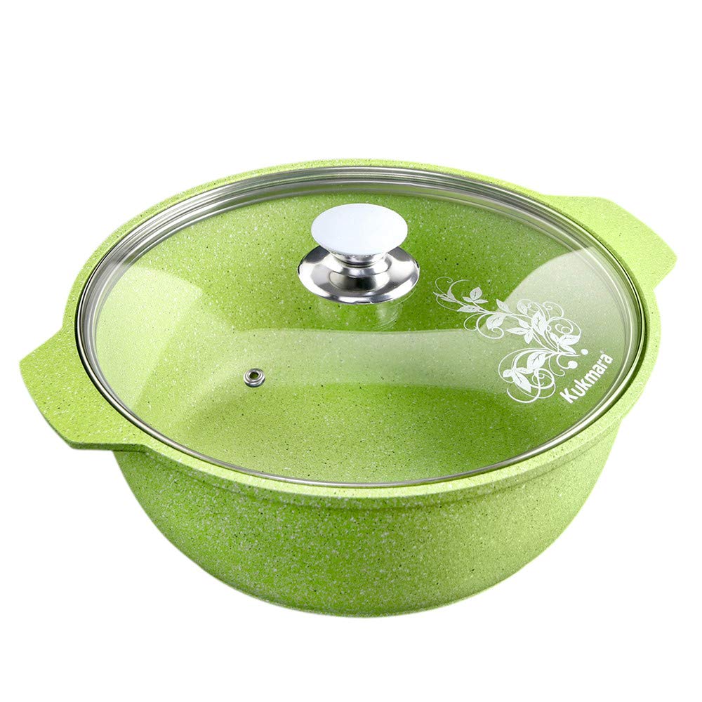 3.2-Qt Aluminum Dutch Oven with Lid - Lightweight Lime Green Cookware Pot for Kitchen, Camping & Baking - 3L Capacity for Soups, Stews & Bread Making