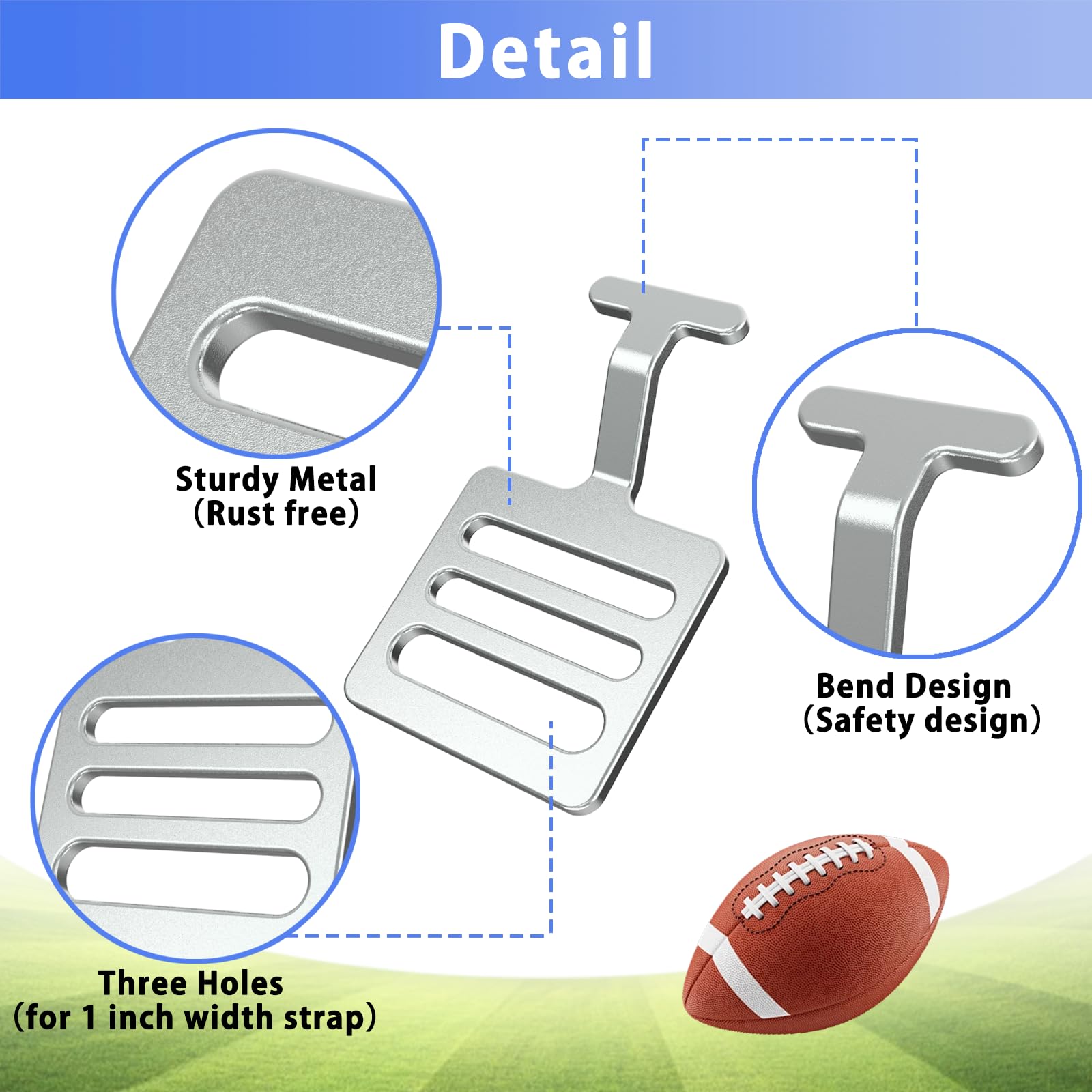 Silver T Hook Shoulder Pads for Football - Durable Protective Gear for Quarterbacks, Linebackers & Contact Sports Players - Perfect for Training, Games & Tackling Drills