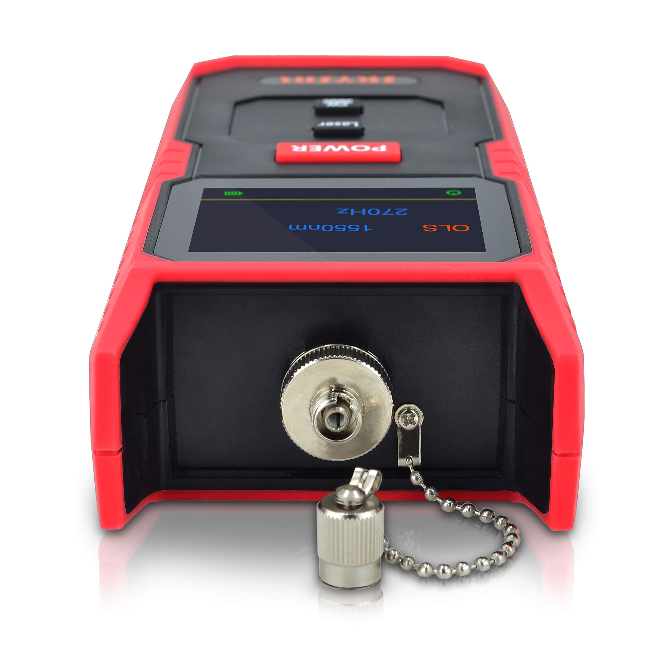 Handheld SM Optical Fiber Laser Light Source Tester - 1310nm & 1550nm Wavelengths with SC/FC/ST/LC UPC Adapters & Color Screen (SS100S) - Ideal for Telecom, Data Center & Fiber Optic Network Testing