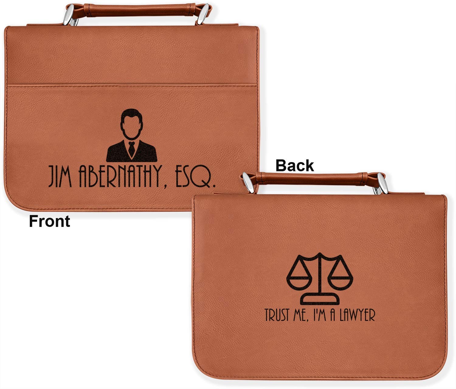 Personalized Lawyer Attorney Bible Cover - Leather-like Zippered Handle Case for Small Bibles - Double Sided Design - Perfect for Court, Church & Professional Use