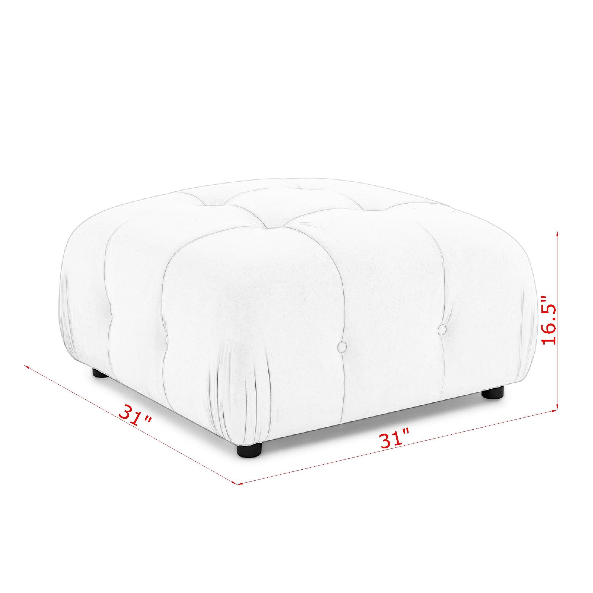 Polibi Modular Sectional Sofa - L Shaped Reversible Ottoman Couch with Button Tufted Design, DIY Combination Living Room Sofa in Grey Velvet Fabric - Perfect for Small Spaces, Apartments & Modern Home Decor