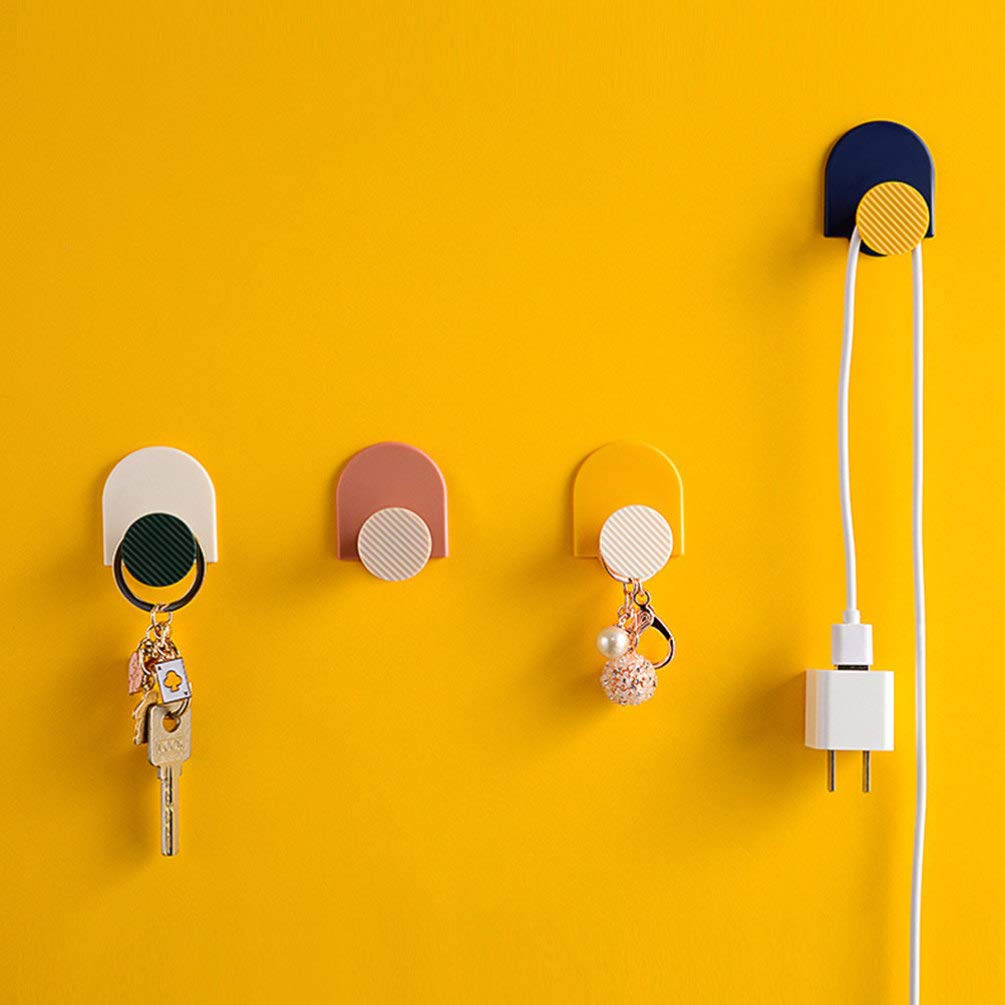 8-Pack Adhesive Wall Hooks - Heavy Duty Sticky Hooks for Bathroom, Kitchen, Bedroom - No Drill Damage-Free Hanging Solution for Coats, Towels, Robes & Home Decor