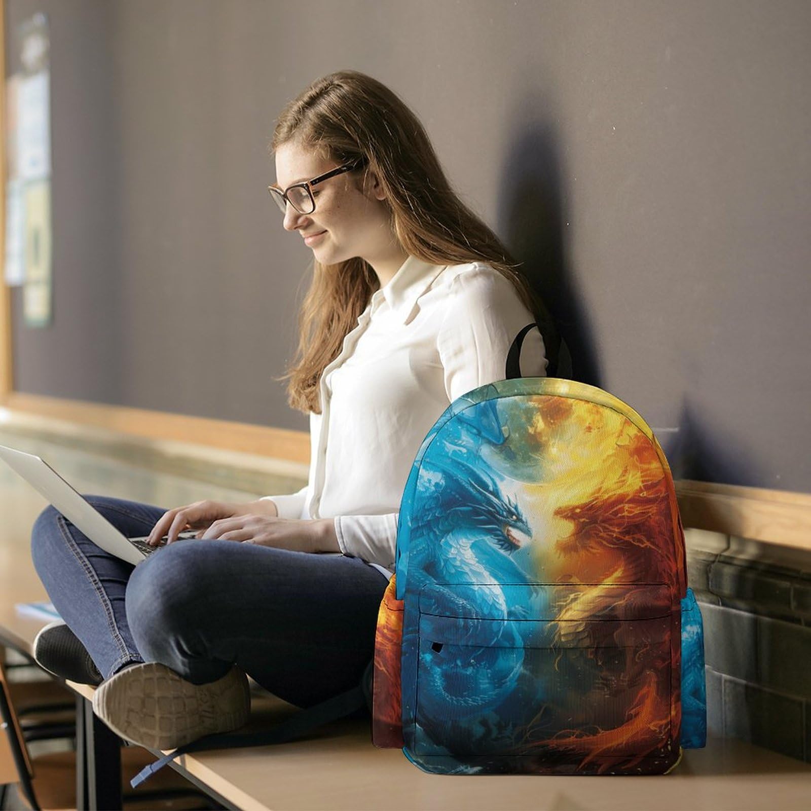 Cool Dragon Backpack for Boys & Toddlers - 16.5 Inch Cartoon School Bag for Kids, Travel & Daily Use | Durable & Stylish Backpack for School, Daycare & Outdoor Adventures