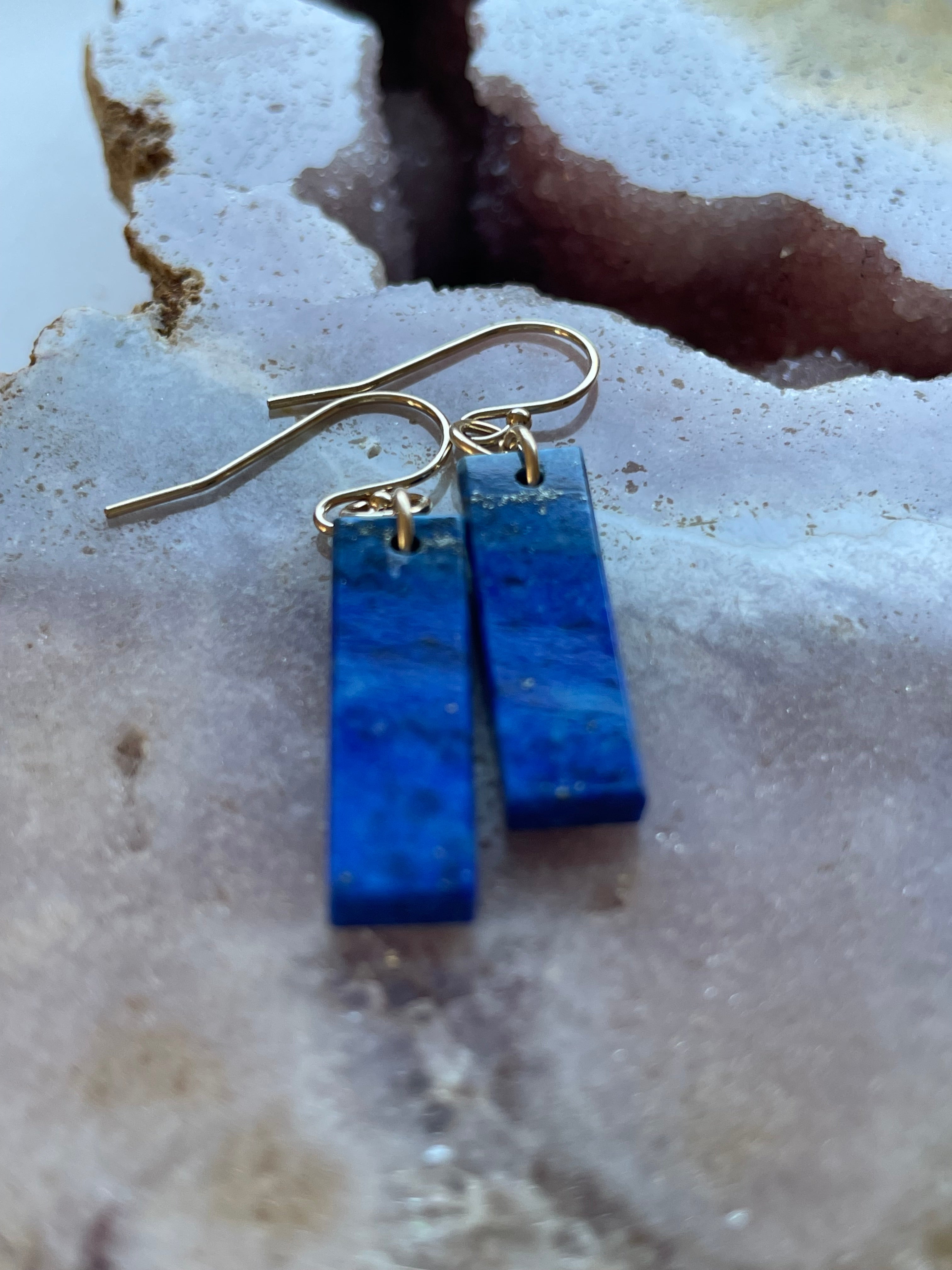 Lapis Lazuli Gold Filled Earrings for Women - Elegant Blue Stone Jewelry for Everyday Wear & Special Occasions
