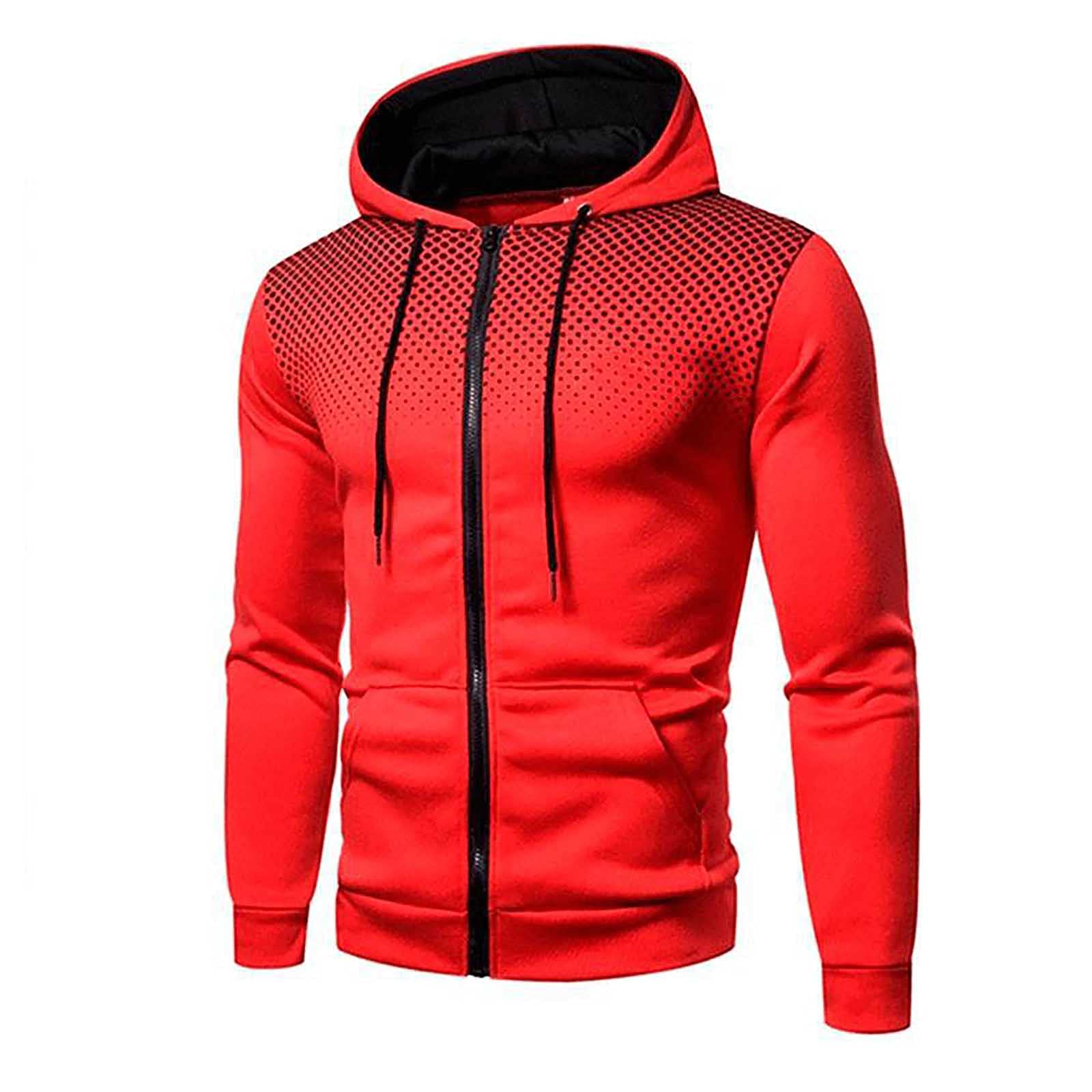 Men's Winter Sports Casual Fitness Suit with Dots Hoodie Sweatshirt and Jogger Pants - Warm Activewear Set for Running, Gym & Outdoor Activities