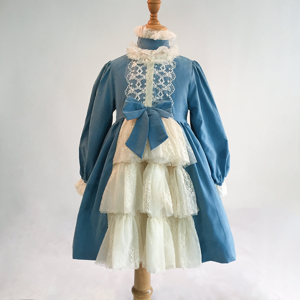 Vintage Velvet Lolita Dress for Baby Girls - Elegant Toddler Ball Gown for Birthday Parties, Christmas & Special Occasions