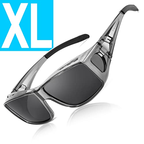 C04 Grey Frame Polarized Grey Lens Wrap Around Sunglasses