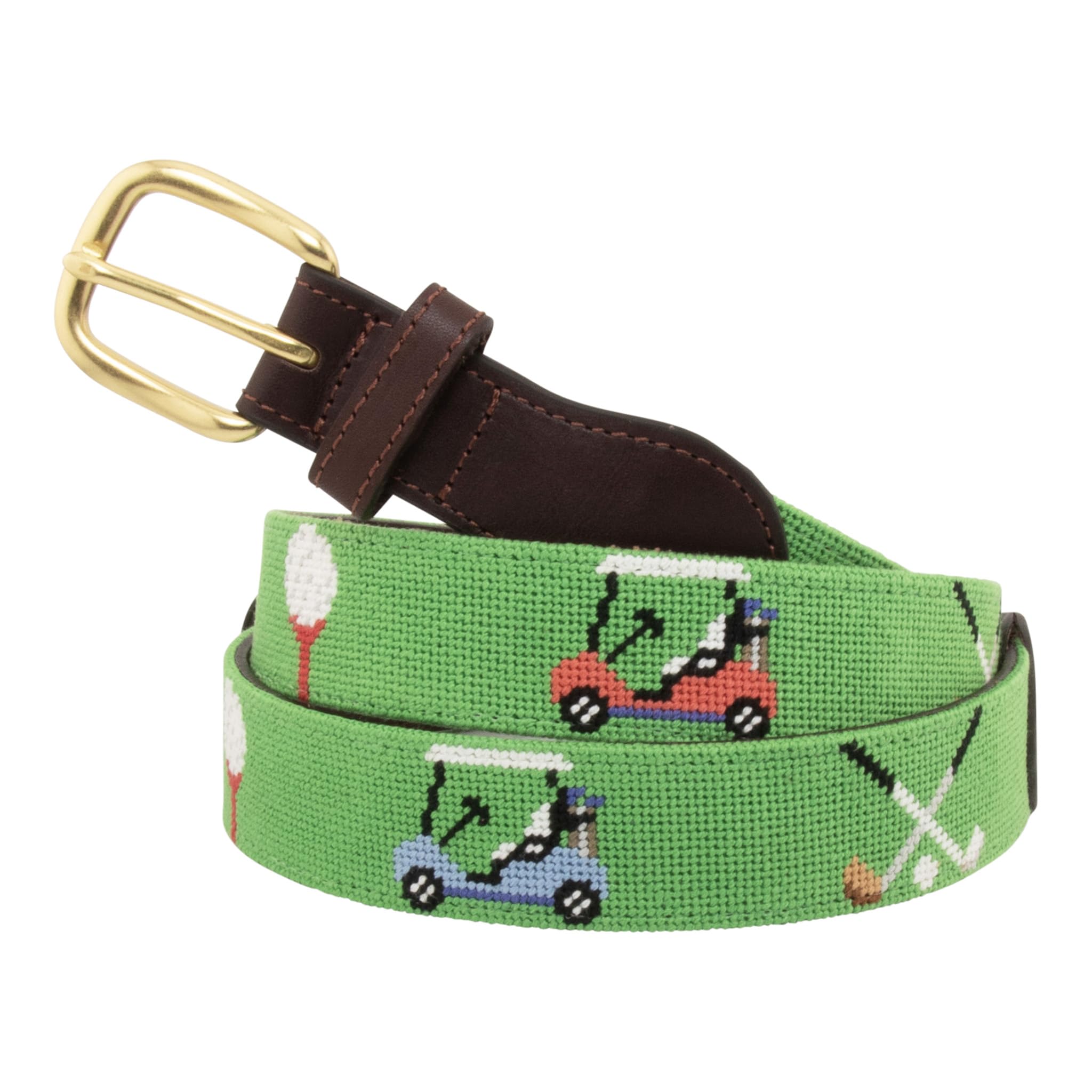 Premium Full Grain Leather Needlepoint Belts for Men - Handcrafted with Cotton Thread & Solid Brass Buckle - Perfect for Casual, Business & Formal Occasions