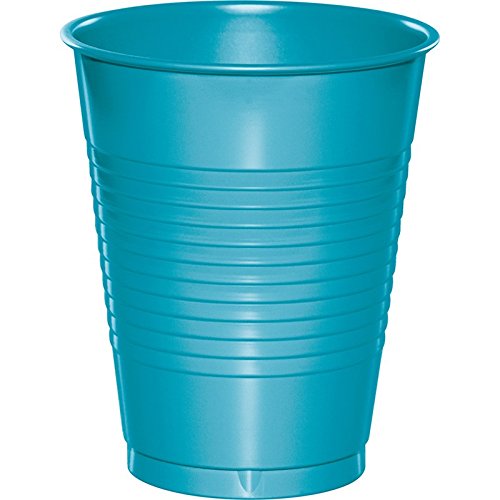 240-Pack Bermuda Blue Disposable Plastic Party Cups 16 oz - Bulk Drinking Glasses for Parties, BBQs, Picnics & Outdoor Events