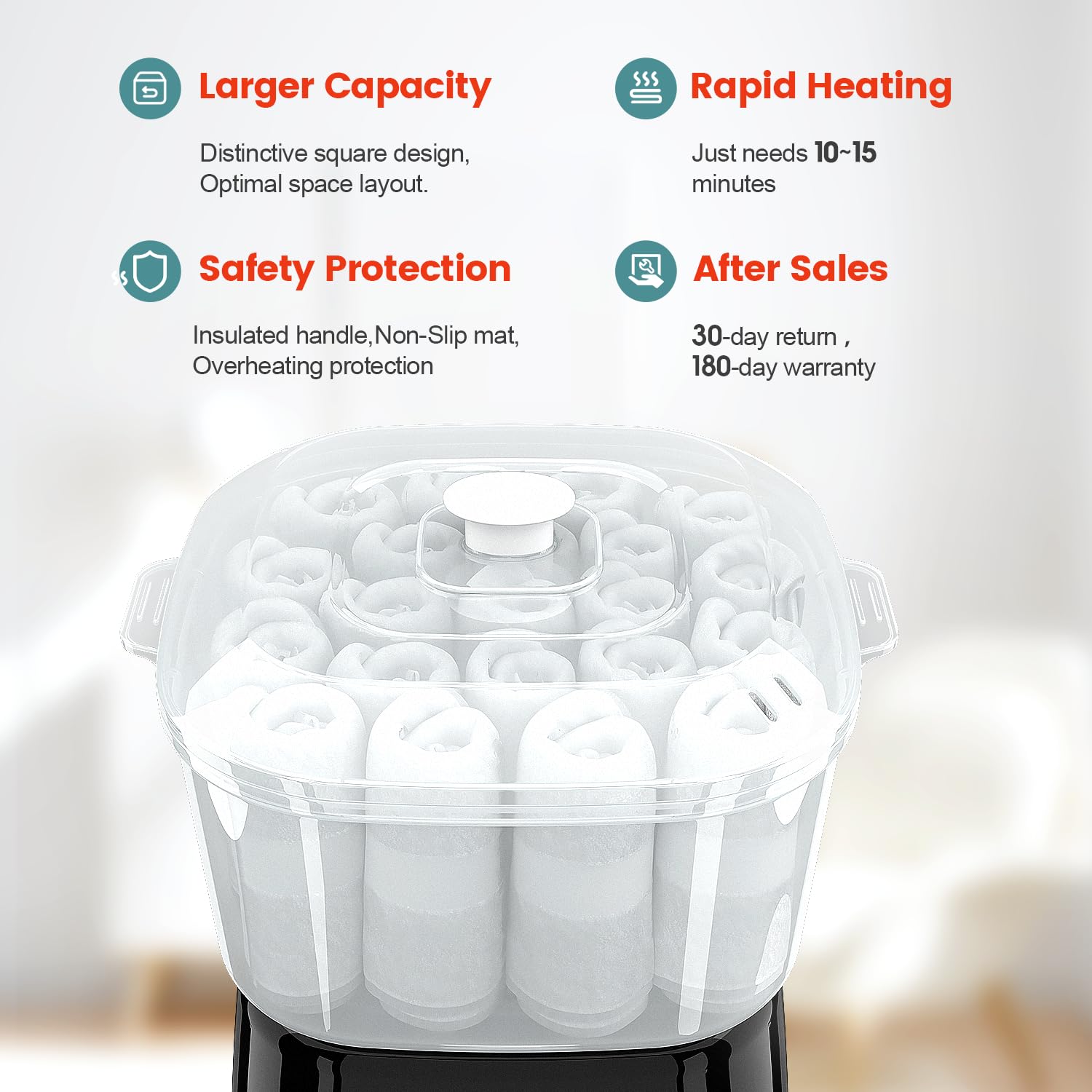 Fast Heating Towel Warmer for Spa & Facial Care - Holds 12 Mini Wet Towels, Compact Portable Bathroom & Salon Steamer - Ideal for Home Spa, Professional Facial Treatments, Salon Services & Relaxation Therapy