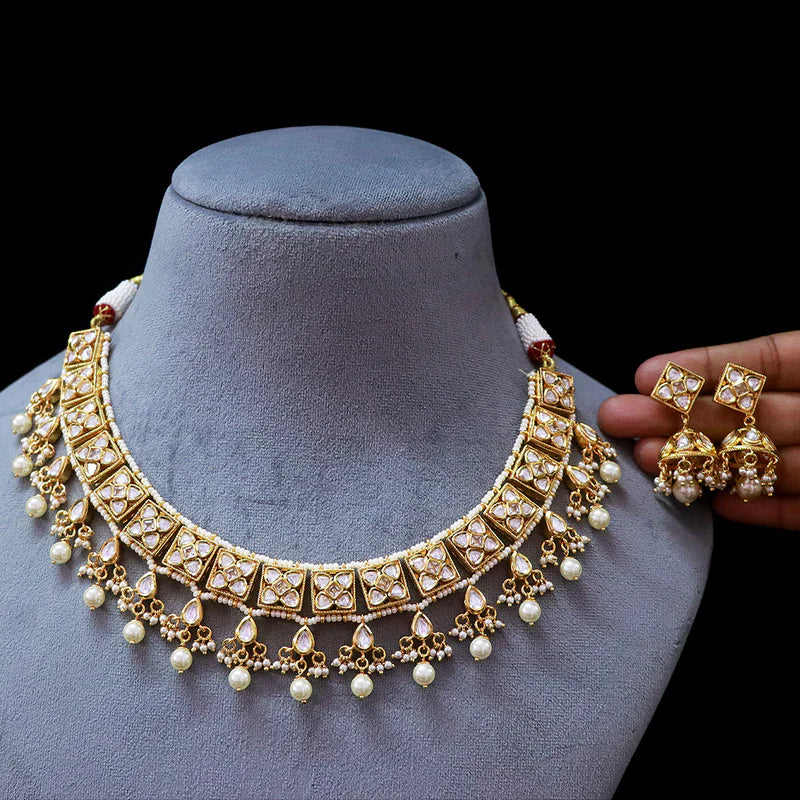Exquisite Gold Plated Royal Kundan Necklace (D532) - Elegant Indian Jewelry for Weddings, Parties & Special Occasions