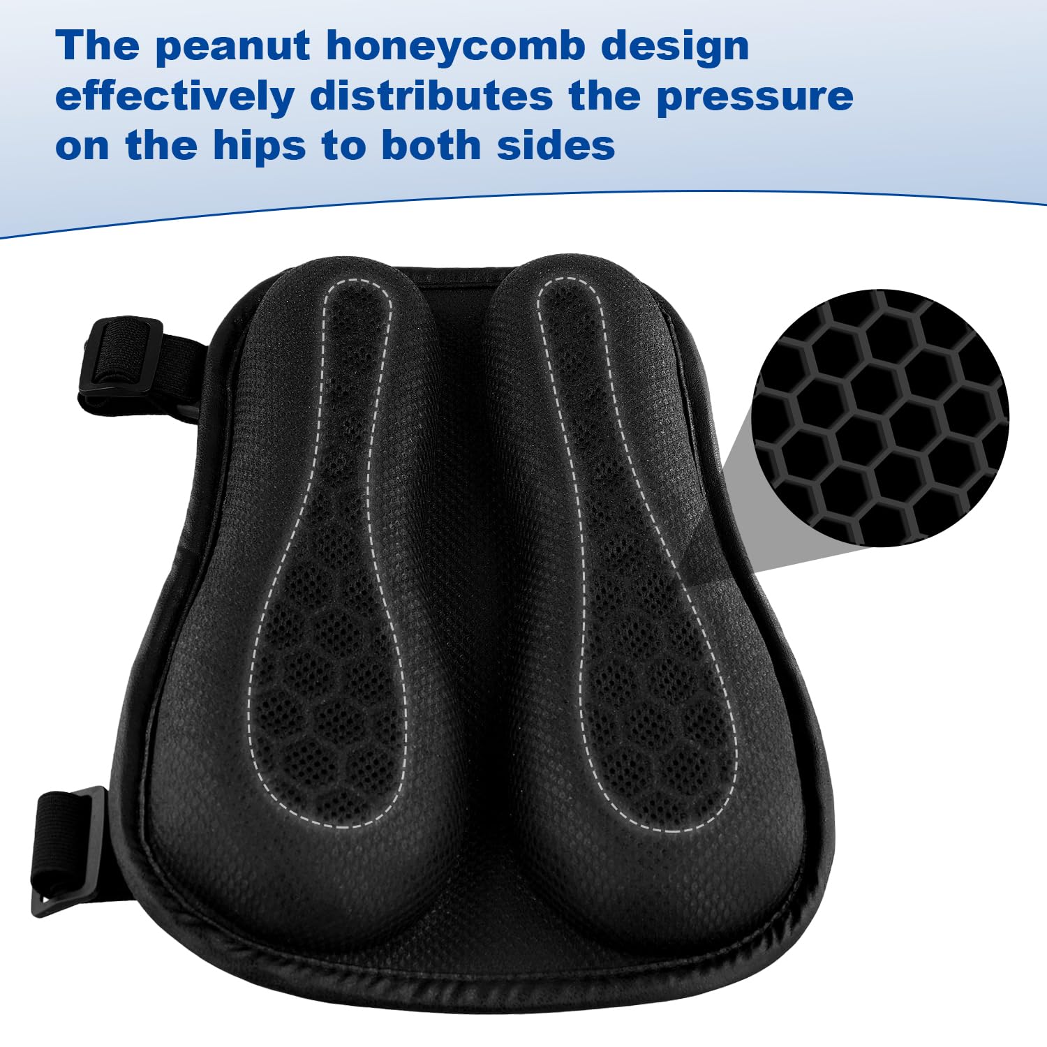 3D Honeycomb Motorcycle Seat Cushion - Breathable Gel Pad for Comfort Riding