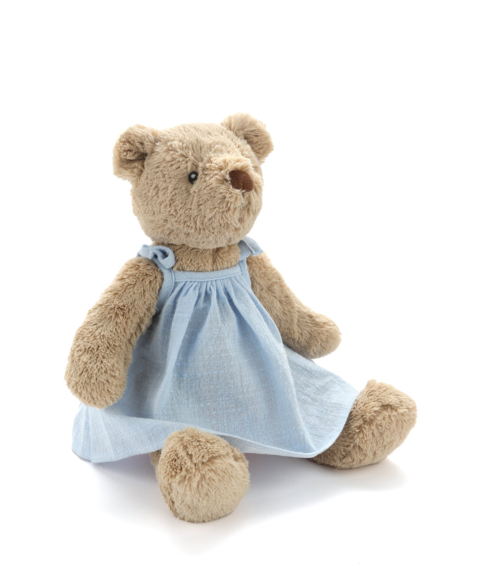 Personalized Honey Bear Baby Dress in Light Blue - Adorable Outfit for Newborns, Baby Showers & Photo Shoots