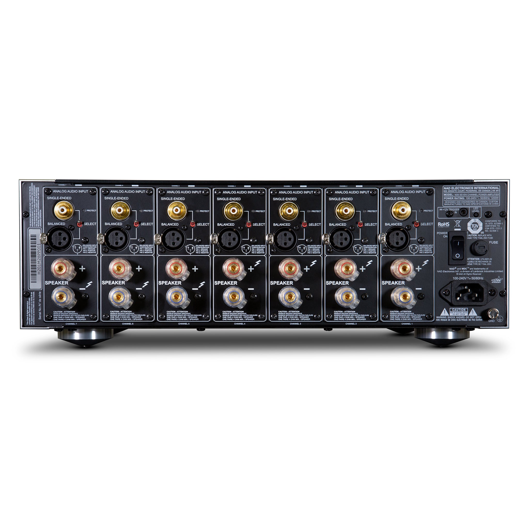 NAD M28 Hybrid Digital Multichannel Amplifier - 7-Channel Power Amplifier for Home Theater & Hi-Fi Audio Systems | Perfect for Dolby Atmos, DTS:X & Multi-Room Setup
