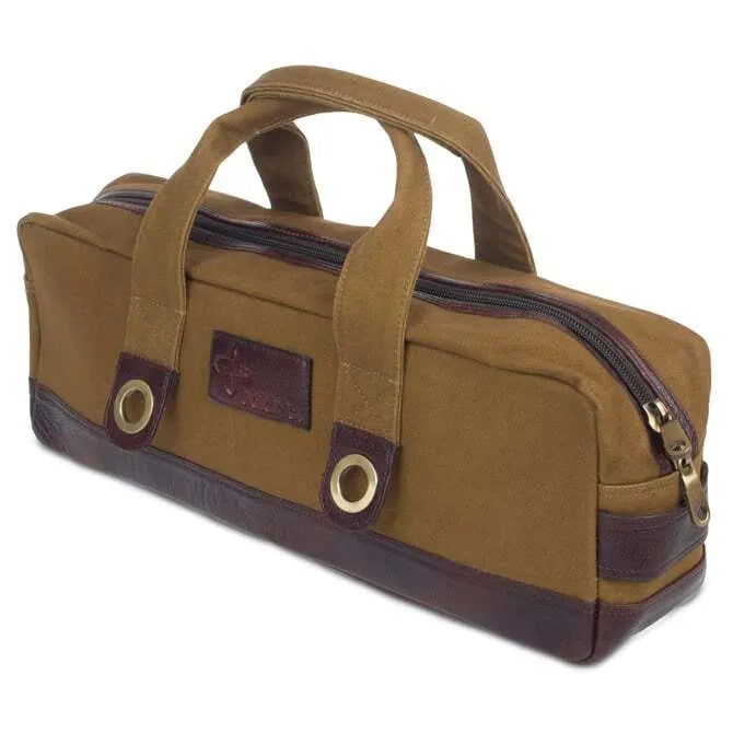 Boldric Chef Carryall Tote Bag - Green Canvas with Brown Leather Trim - Durable & Stylish for Kitchen, Grocery Shopping & Travel