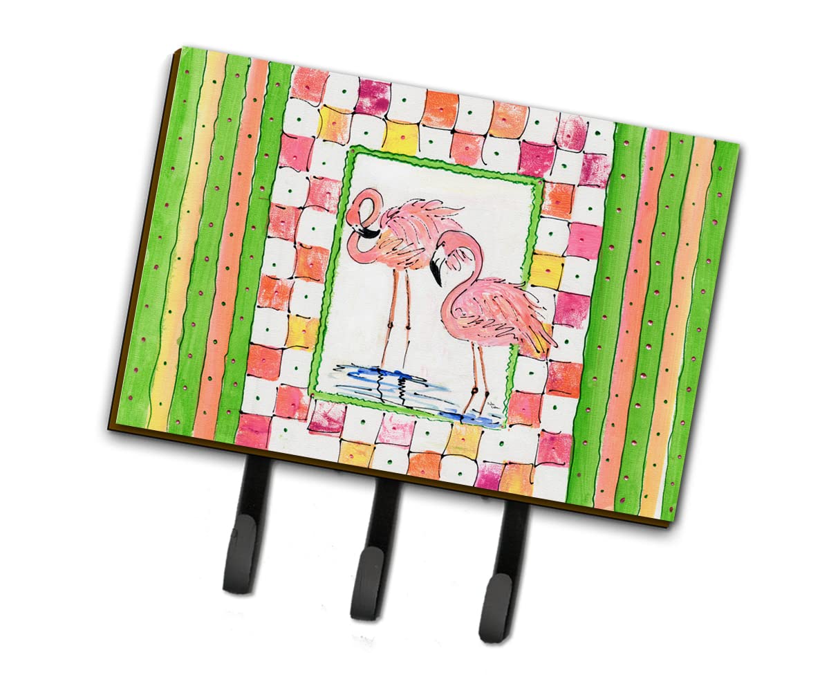 Caroline's Treasures 8077TH68 Flamingo Wall Hook - Key Holder, Coat Rack, Leash Hanger for Keys, Towels, Aprons & Pet Accessories | Perfect for Entryway, Kitchen & Bathroom Organization