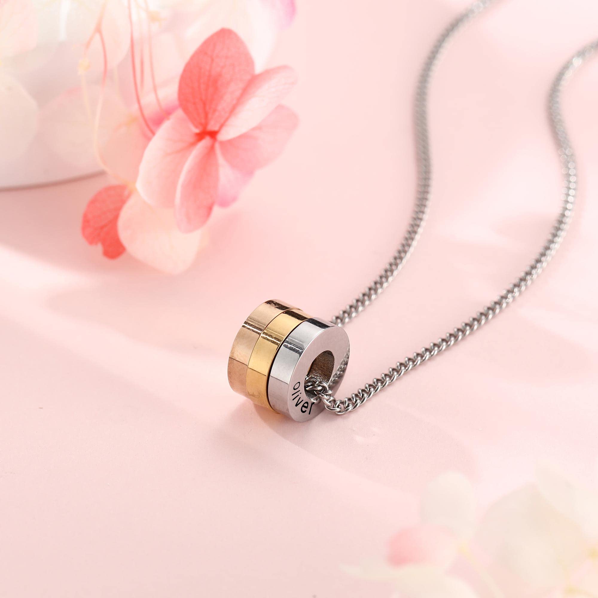 Mom Jewelry - Sterling Silver Charm Necklace for Mother - Personalized Mother's Day Gift - Engravable Mothers Pendant Necklace - Perfect for Birthday, Anniversary & Special Occasions