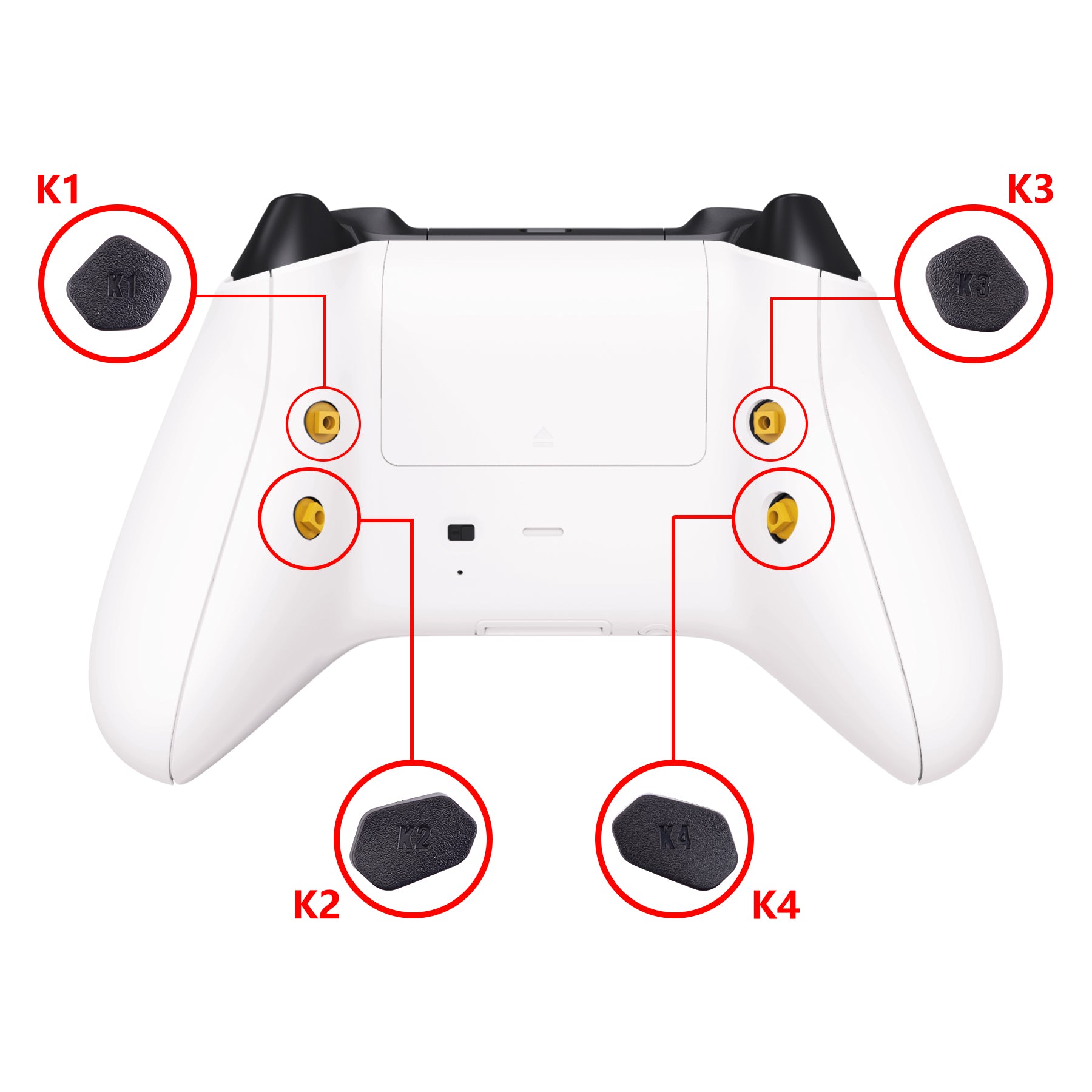eXtremeRate White HOPE Remappable Back Button Kit for Xbox Series X/S Controller - Upgrade Board, Shell & Side Rails (Controller Not Included) | Perfect for Competitive Gaming & Custom Mods RX3P3008