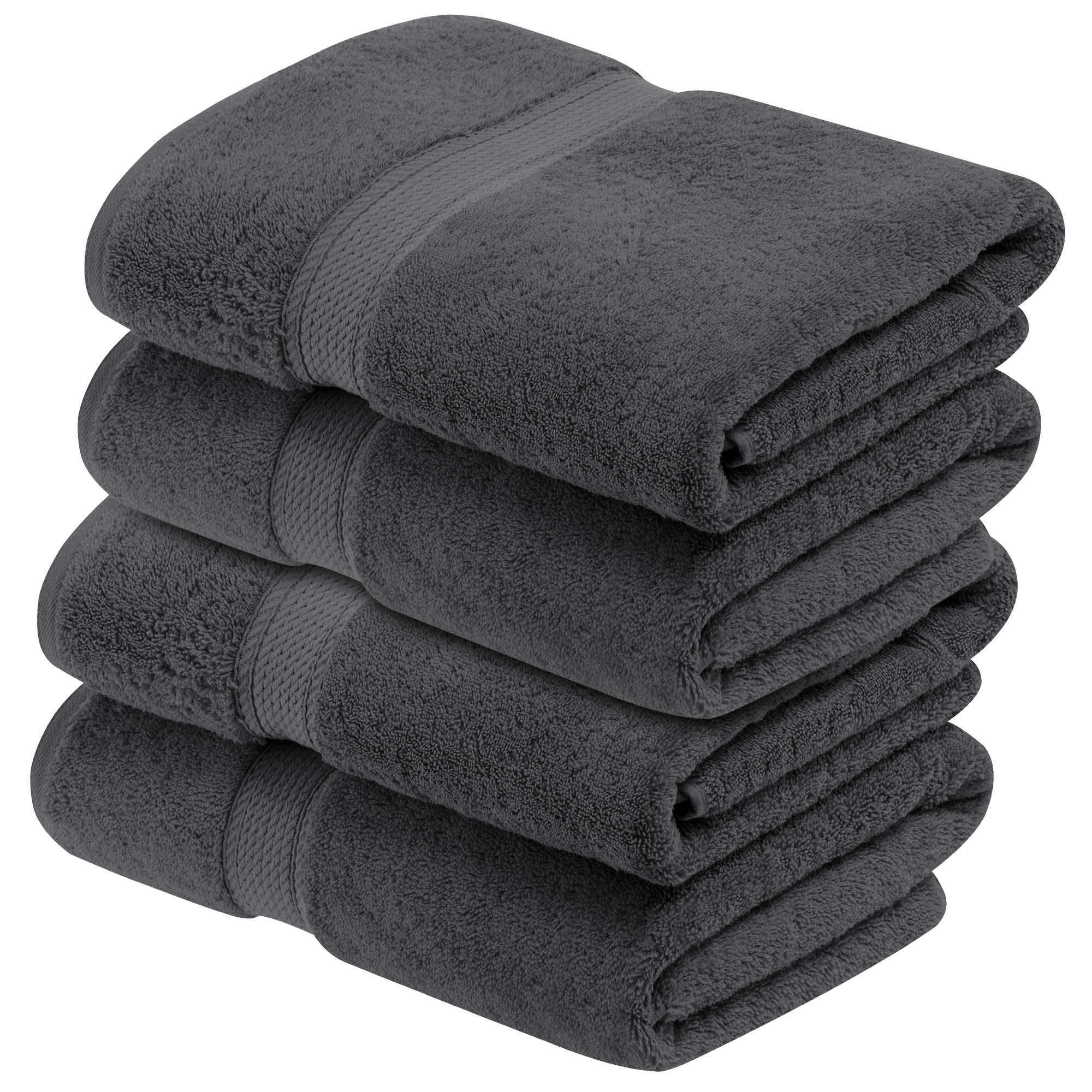 Premium 4-Piece Egyptian Cotton Bath Towel Set - Ultra Soft, Heavyweight & Plush Pile for Spa-Like Luxury at Home | Perfect for Bath, Beach & Guest Use