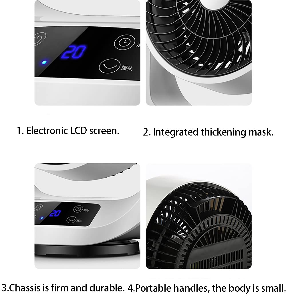 Remote Control Air Circulator Fan - 3 Speed Settings (High/Medium/Low) with 12 Hour Timer, White - Perfect for Bedroom Cooling, Office Air Circulation & Home Ventilation