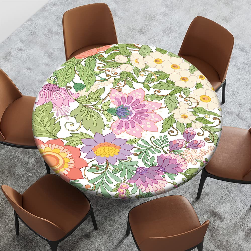 Floral Elastic Tablecloth Cover for 28