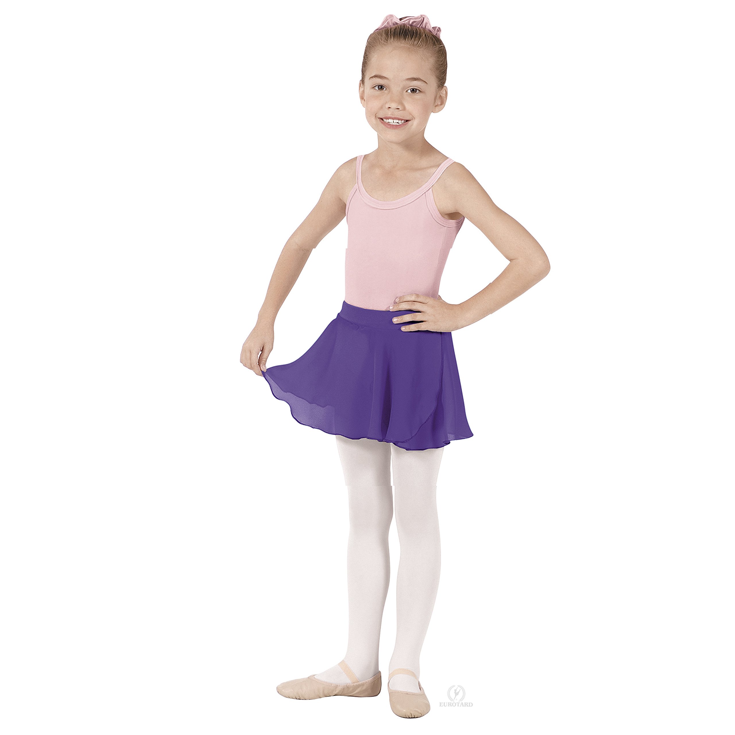 Eurotard Girls Mock Wrap Skirt - Ballet Dance Skirt for Kids, Toddler & Youth - Stretchable Cotton Wrap-Around Skirt for Ballet, Jazz, Dance Class & Performance (Style 10127) - Perfect for Recitals, Competitions & Studio Practice