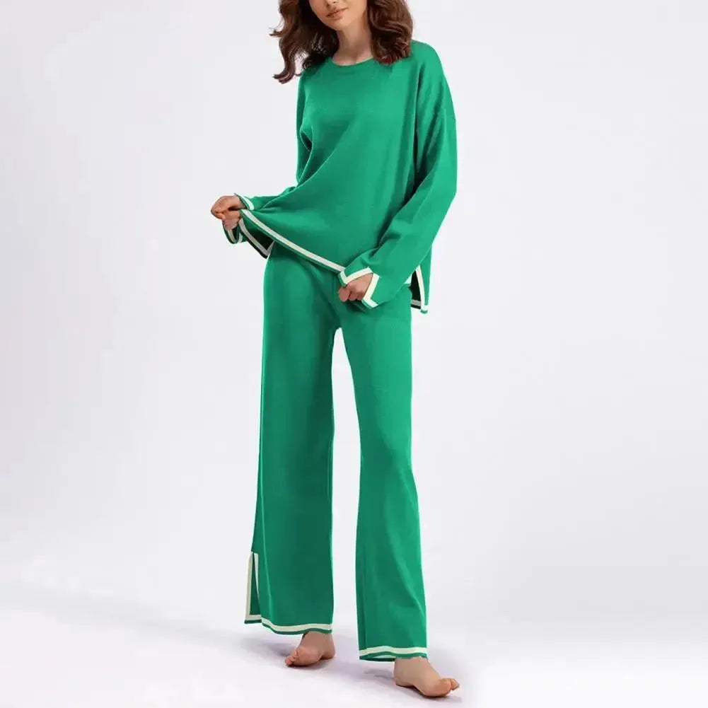 Women's Colorblock Lounge Two Piece Set - Soft & Comfortable Loungewear for Relaxing at Home, Yoga, or Travel