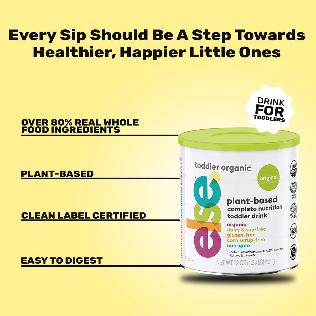 Organic Plant-Based Toddler Formula with Protein, Vitamins & Minerals - Clean Label Baby Nutrition for Growing Kids - Perfect for Healthy Snacks, Daycare & On-the-Go Feeding