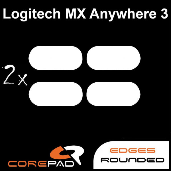 Corepad Skatez Mouse Feet for Logitech MX Anywhere 3 - Ultra Smooth Gliding Replacement Feet for Gaming & Productivity - Perfect for Office Work, Graphic Design & Esports