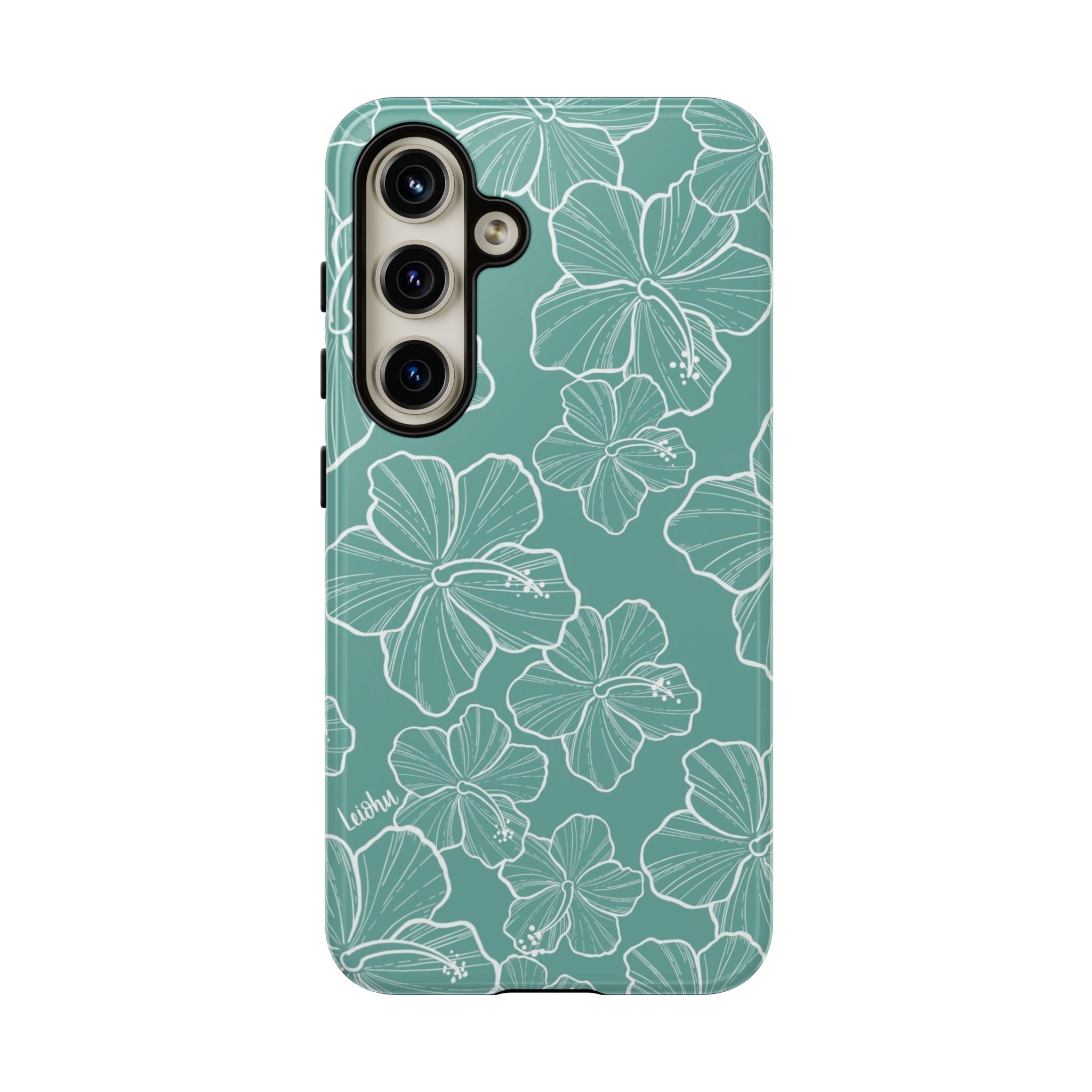 Premium Hibiscus Teal Samsung Galaxy Phone Case - Durable & Stylish Protection for Everyday Use, Work & Travel