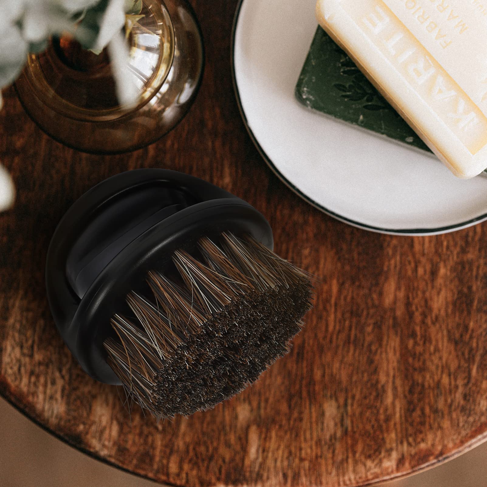 Professional Beard Cleaning Brushes Set of 2 - Wooden Handle Barber Fade & Mustache Brushes for Men's Grooming | Perfect for Salon, Home Shaving & Facial Hair Care