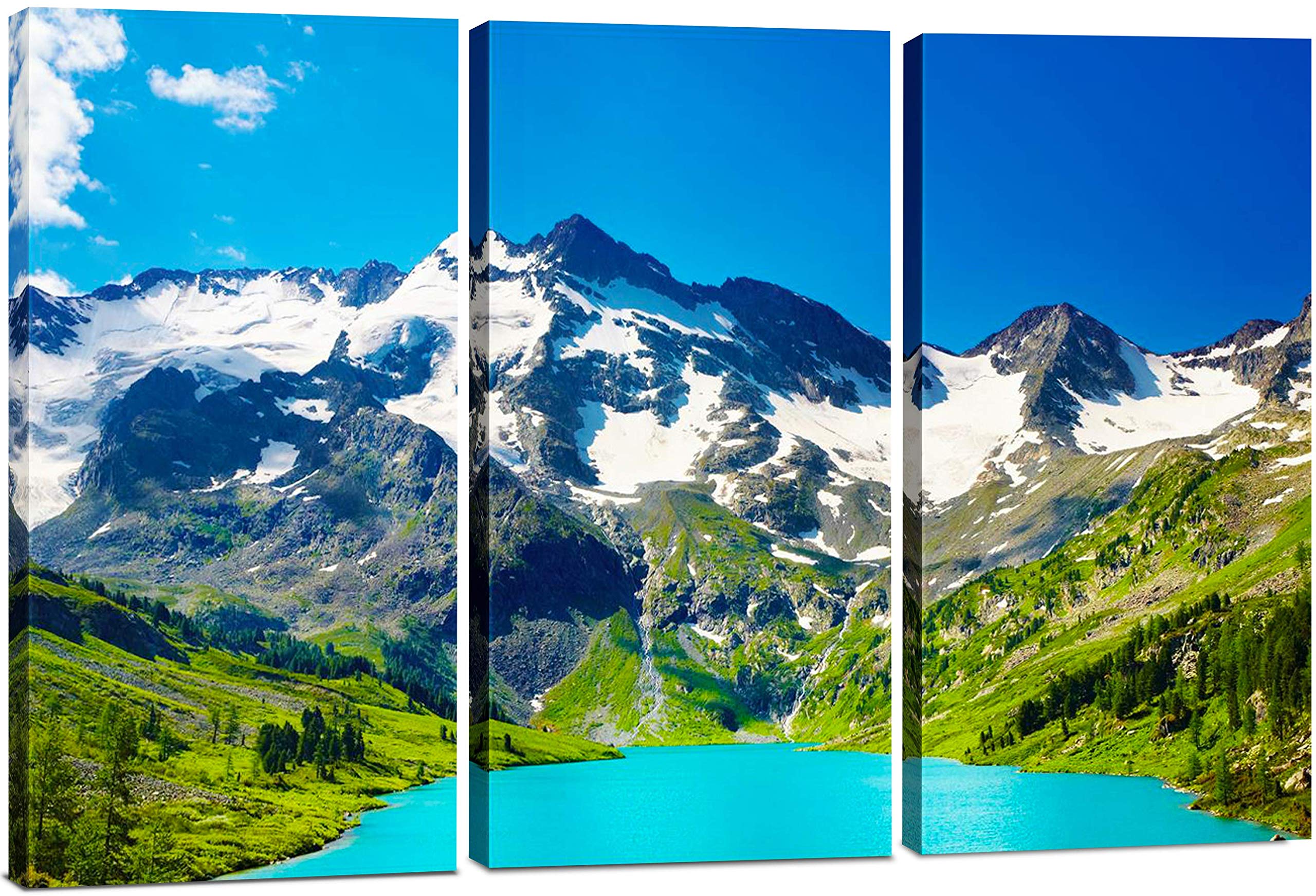 3-Piece Mountain Wall Art Decor Set - Framed Landscape Canvas Prints for Living Room, Kitchen, Bedroom & Office - Perfect Home Decor Gift for Nature Lovers (Ideal for Rustic, Modern & Farmhouse Interior Design)
