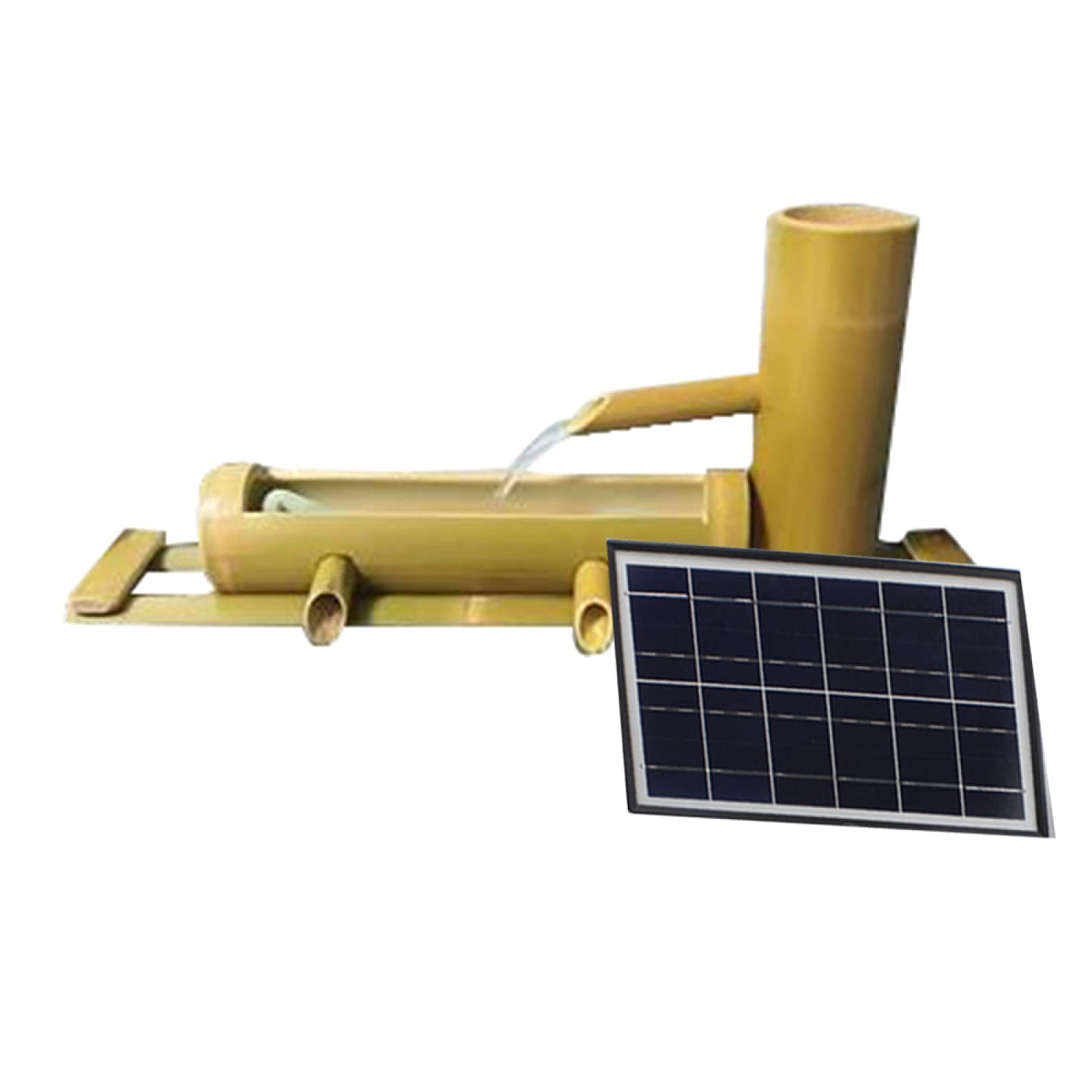 Solar Powered Bamboo Fountain with Water Pump - Decorative Garden Water Feature, Eco-Friendly Bamboo Filter for Fish Tank & Outdoor Pond | Perfect for Patio, Yard, and Zen Garden Decor