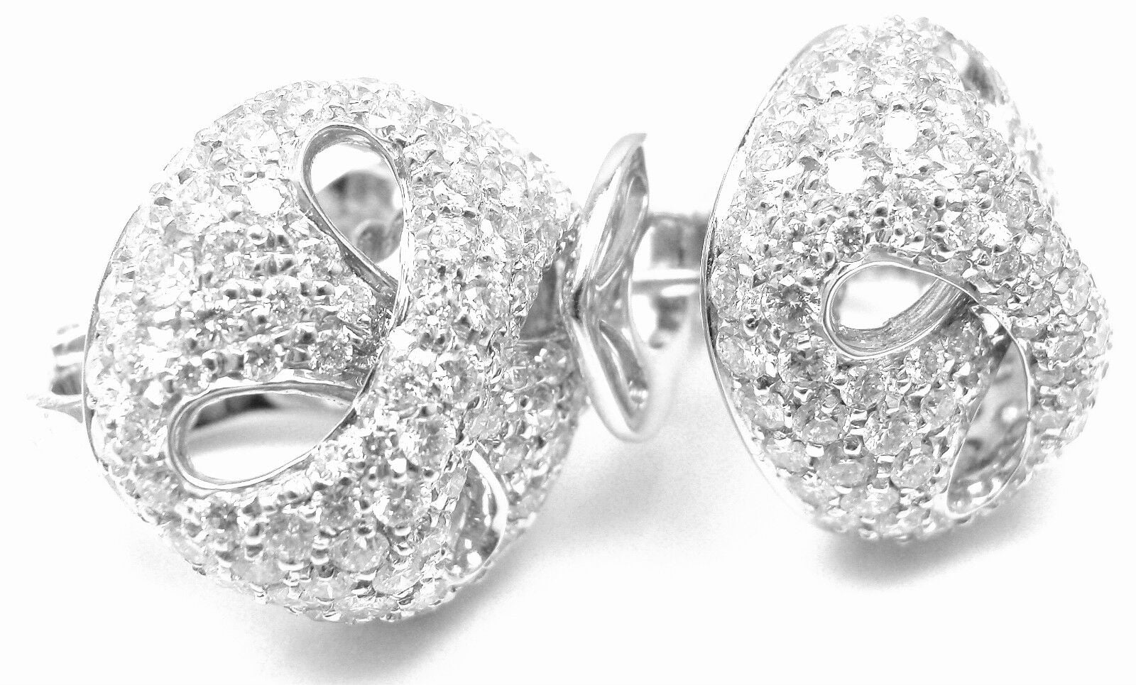 Authentic Damiani 18k White Gold 3.03 Carat Diamond Stud Earrings for Women - Luxury Jewelry Gift for Anniversary, Wedding & Special Occasions