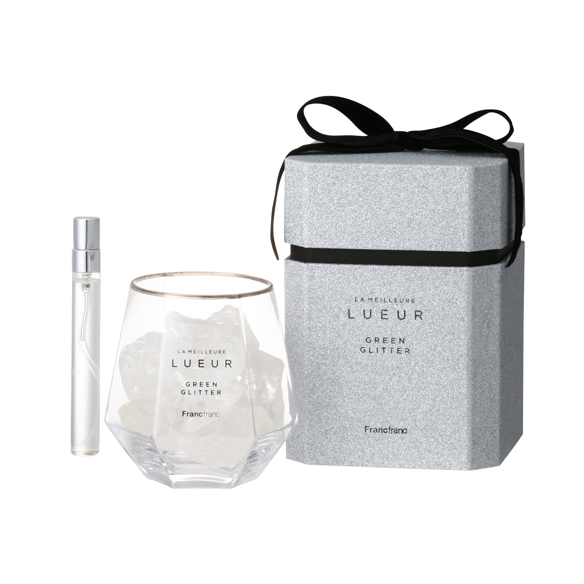 Lueur Stone Fragrance Silver Diffuser - Aromatherapy Essential Oil Diffuser for Home, Office, Yoga & Spa - Natural Stone Ultrasonic Humidifier with LED Lights for Relaxation & Stress Relief