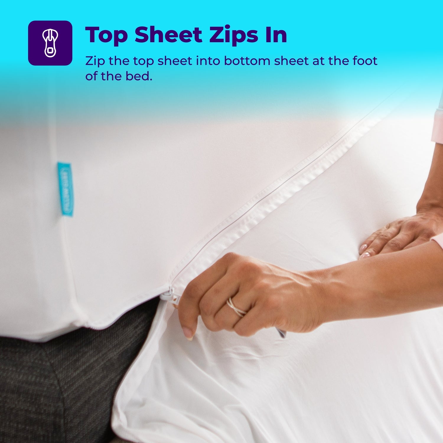 Zip Fit Sheets - Premium Fitted Bed Sheets with Deep Pockets for Mattresses - Perfect for Home, Hotel, and Dorm Room Use