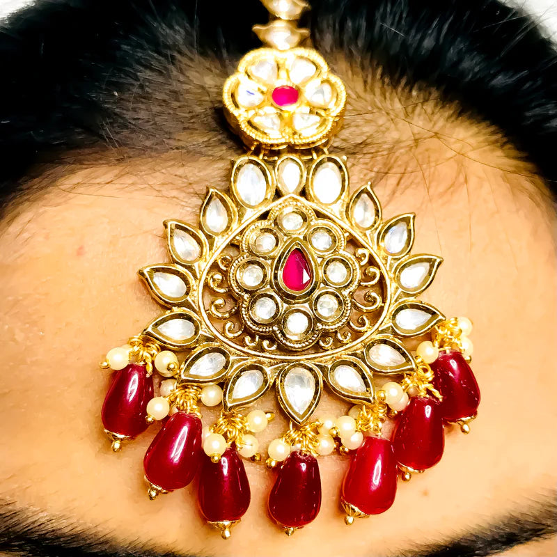 Luxury Gold Plated Royal Kundan Long Necklace Set with Matching Earrings - Perfect for Weddings, Parties & Special Occasions