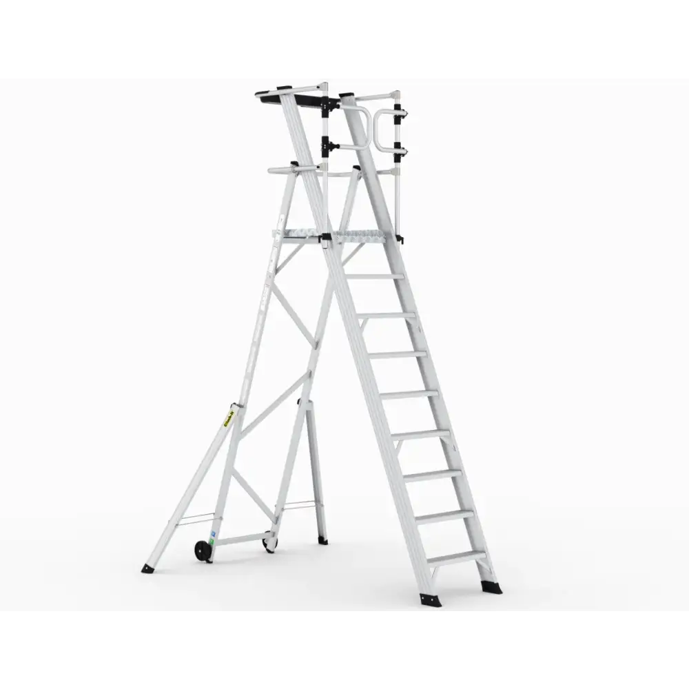 Climb It Large Platform Folding Steps with Safety Gates - Heavy Duty Aluminum Ladder for Kids & Toddlers - Perfect for Playrooms, Bedrooms, and Indoor Play Areas