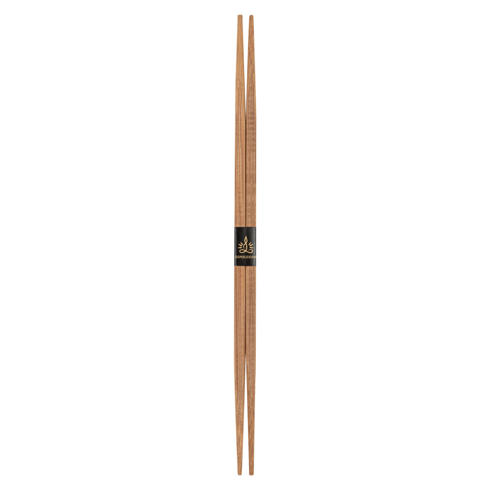 Bambuddha Brown Bamboo Contour Chopsticks - Eco-Friendly 9.5