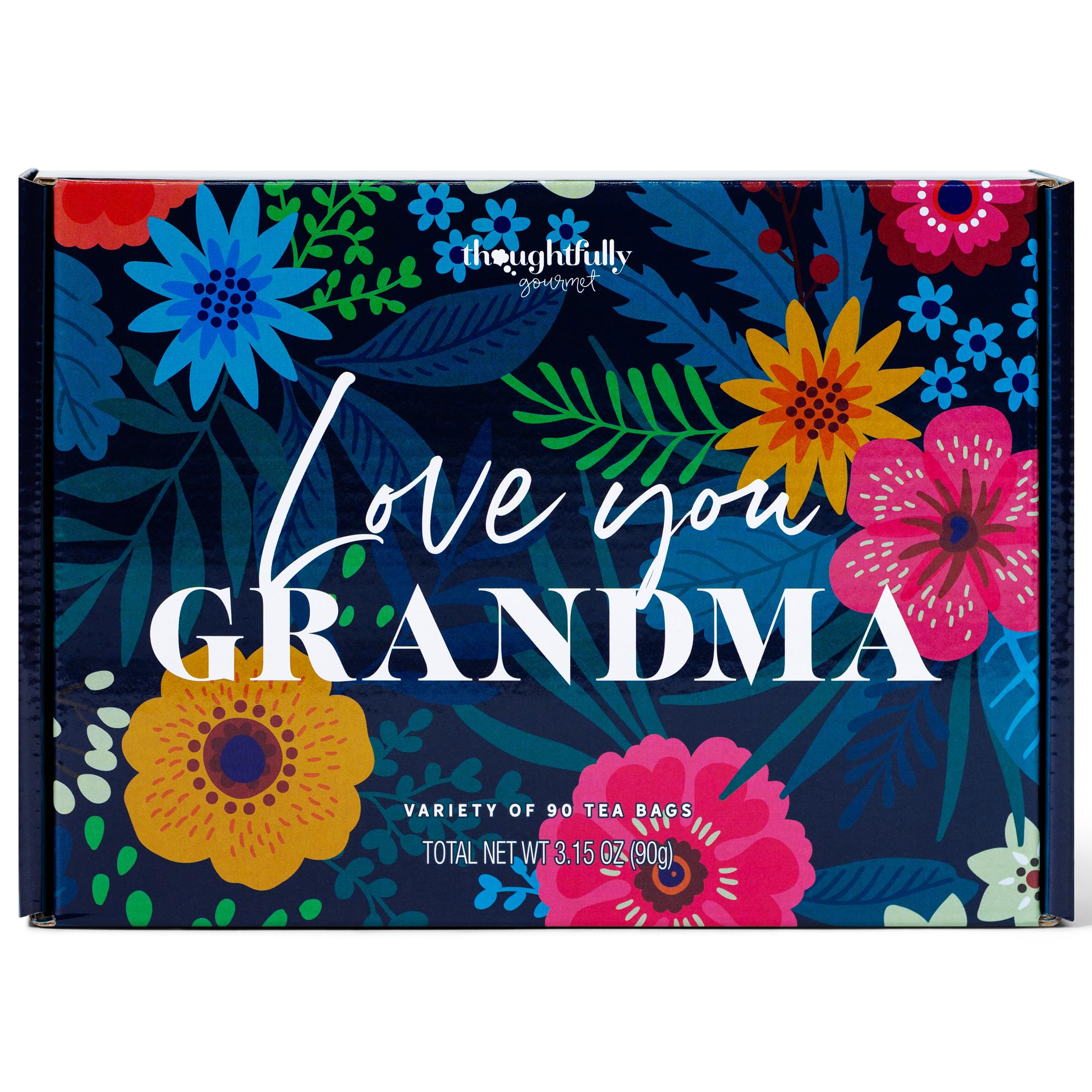 Thoughtfully Gourmet Tea Gift Set - 6 Flavor Tea Sampler with Inspirational Quotes | Perfect Grandma Gifts for Birthday, Mother's Day & Holidays (90 Count) - Ideal for Afternoon Tea, Relaxation & Heartwarming Moments
