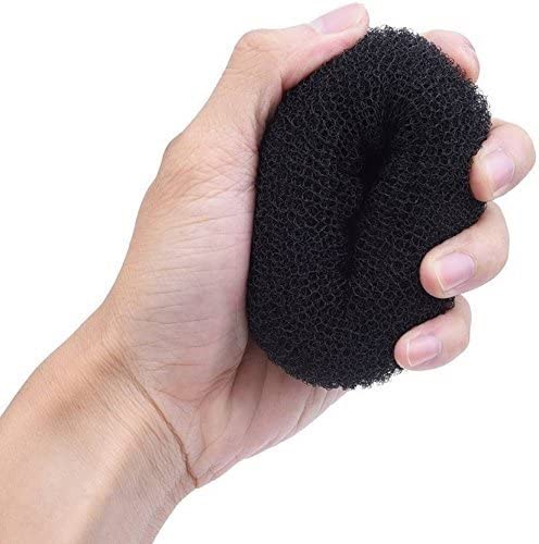 RIGOENT 3-Piece Hair Volumizer Bun Donut Set - Hair Puff Maker for Updos, Ponytails & Buns (Black) - Perfect for Parties, Weddings & Everyday Hairstyling